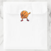 Dabbing Basketball Ball Funny Boys Männer Frauen S Quadratischer Aufkleber (Tasche)