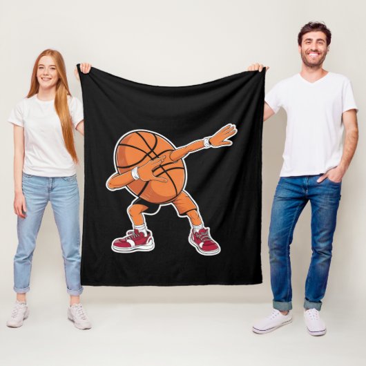 Dabbing Basketball Ball Funny Sports Player Fleecedecke (Beispiel)