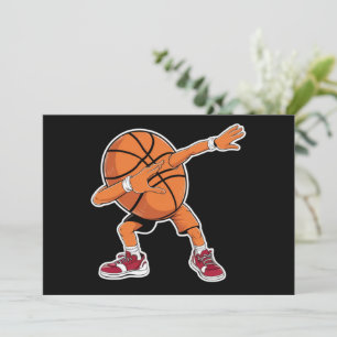 Dabbing Basketball Ball Lustiger Sportler  Einladung