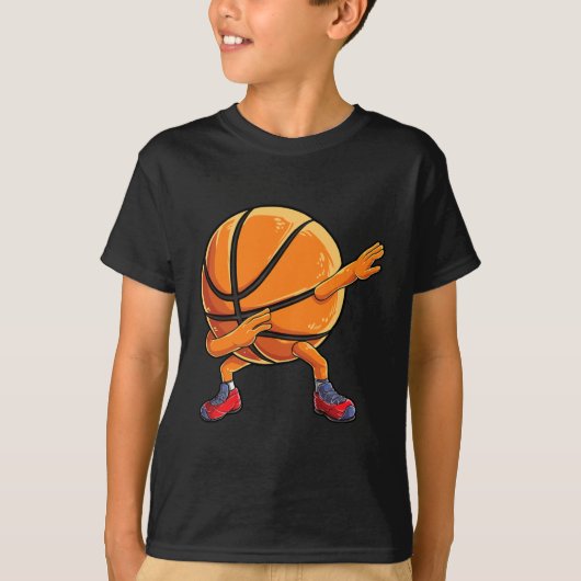 Dabbing Basketball Ball T Kids Boys Dab Tanzgesche T-Shirt (Vorderseite)