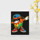 Dabbing Basketball Ice Cream Drip Boys Basketball  Karte (Gelbe Blume)