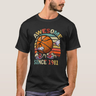 Dabbing Basketball Phantastisch seit 1981 Geburtst T-Shirt