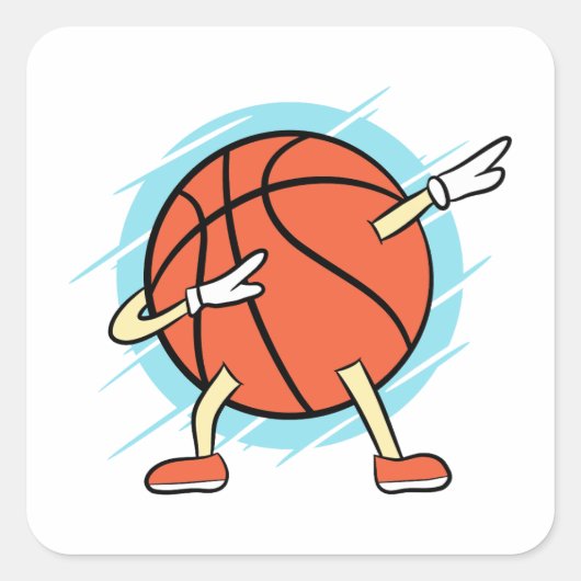 Dabbing Basketball Quadratischer Aufkleber (Vorderseite)