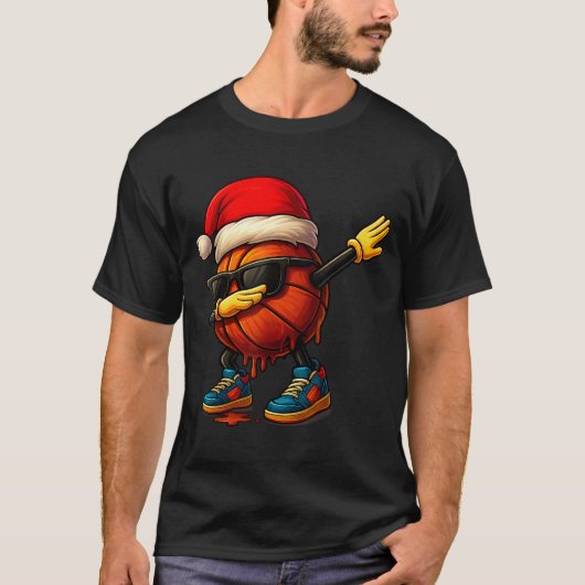 Dabbing Basketball Sungles Funny Christmas Tee Boy (Vorderseite)