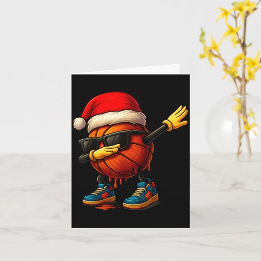 Dabbing Basketball Sungles Funny Christmas Tee Boy Karte (Gelbe Blume)