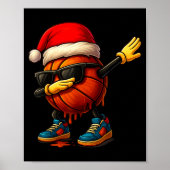 Dabbing Basketball Sungles Funny Christmas Tee Boy Poster (Vorne)
