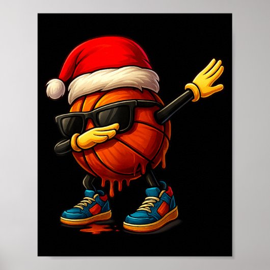 Dabbing Basketball Sungles Funny Christmas Tee Boy Poster (Vorne)
