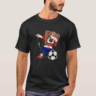 Dabbing Beagle Croatia Fußballfans Jersey Kroatisc T-Shirt