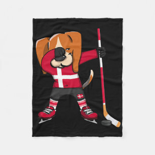 Dabbing Beagle Dänemark Eishockey-Liebhaber Jersey Fleecedecke
