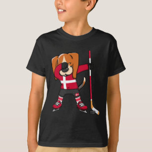Dabbing Beagle Dänemark Eishockey-Liebhaber Jersey T-Shirt