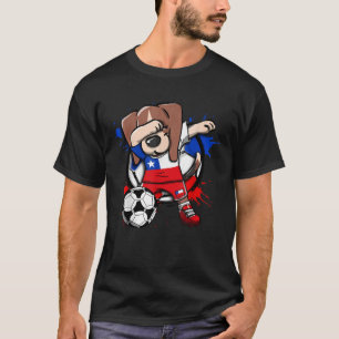 Dabbing Beagle Dog Chile Soccer Fans Jersey Footba T-Shirt