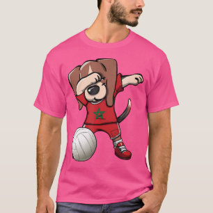 Dabbing Beagle Dog Marokko Jersey Marokkanischer V T-Shirt