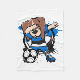 Dabbing-Beagle-Hund-Estland-Fußballfans-Jersey-Fuß Fleecedecke