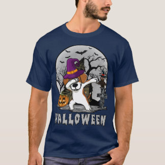 Dabbing Beagle Hund Hexenhut Witzhund Hund Hallowe T-Shirt