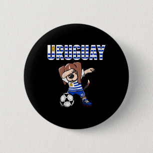 Dabbing Beagle Hund Uruguay Fußballfans Jersey Uru Button