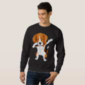 Dabbing Beagle Hunde Männer Dab Tanz Sweatshirt (Vorne ganz)