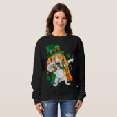 Dabbing Beagle Leprechaun St Patricks Day Sweatshirt (Vorne ganz)