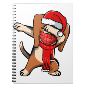 Dabbing Beagle trägt Gesichtsmaske Dab Tanz Niedli Notizblock