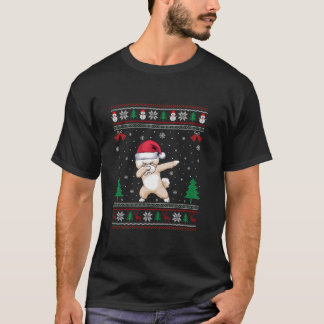 Dabbing Bichon Frise Hund Weihnachtsmannmütze Jung T-Shirt