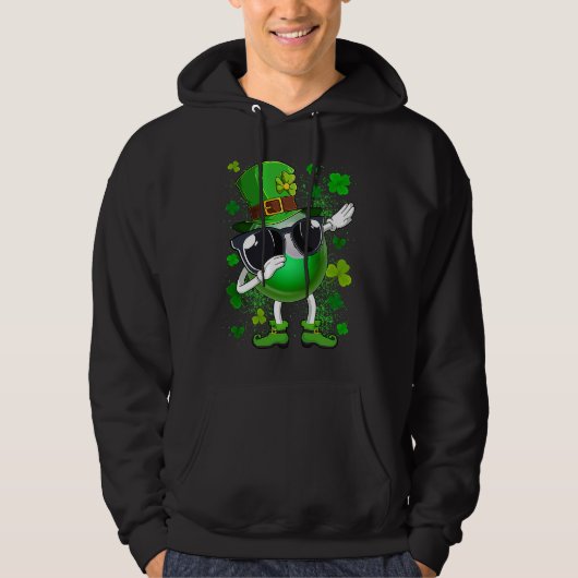 Dabbing Billiard Ball Leprechaun St Patrick's Day Hoodie (Vorderseite)