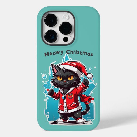 Dabbing Black Cat: Meowy Weihnachtsfeierlichkeiten Case-Mate iPhone Hülle (Rückseite)