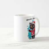 Dabbing Black Cat: Meowy Weihnachtsfeierlichkeiten Kaffeetasse (VorderseiteRechts)