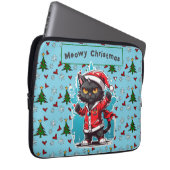 Dabbing Black Cat: Meowy Weihnachtsfeierlichkeiten Laptopschutzhülle (Vorne Rechts)