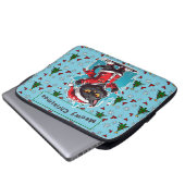 Dabbing Black Cat: Meowy Weihnachtsfeierlichkeiten Laptopschutzhülle (Vorne Knopf)