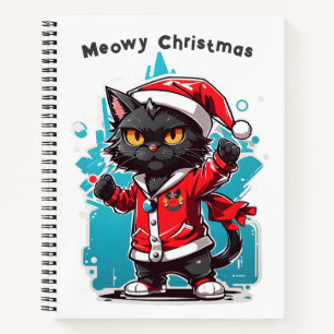 Dabbing Black Cat: Meowy Weihnachtsfeierlichkeiten Notizblock