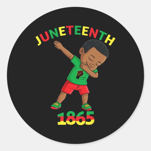 Dabbing Black King Juneteenth Melanin Brown Skin B Runder Aufkleber (Vorderseite)