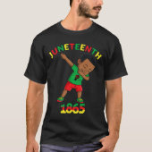 Dabbing Black King Juneteenth Melanin Brown Skin B T-Shirt (Vorderseite)