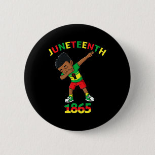 Dabbing Black King Junetenth 1865 Brown Skin Boys Button