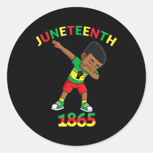 Dabbing Black King Junetenth 1865 Brown Skin Boys Runder Aufkleber