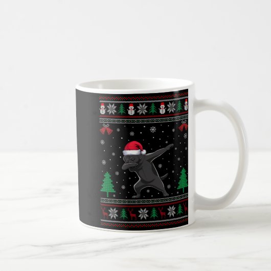 Dabbing Black Labrador Weihnachtsmannmütze Boys Gi Kaffeetasse (Rechts)