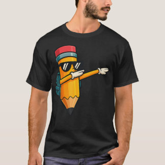 Dabbing Bleistift Tanzender Rückkehr zur Schule Er T-Shirt