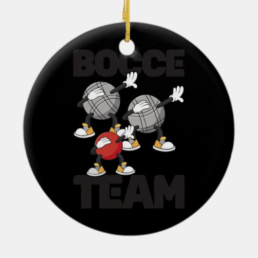 Dabbing Bocce Ball Team mit Jack Bocci Dab Game Keramik Ornament (Hinten)