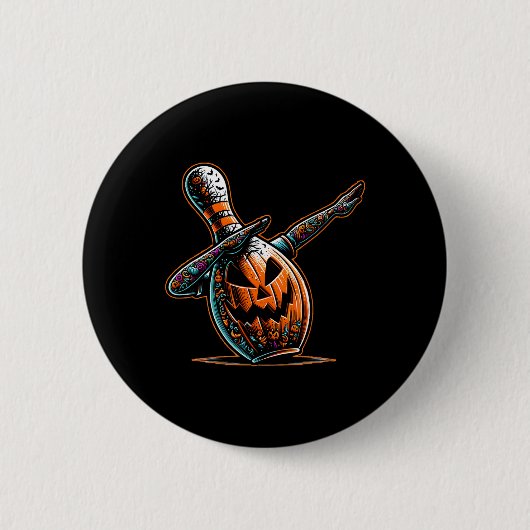 Dabbing Bowling Button Bowler Kürbislaterne Spooky (Vorderseite)