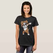 Dabbing Boxer Dog German Boxer T-Shirt (Vorne ganz)