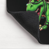 Dabbing Boxer Dog Xmas Lichter Dinosaurier T Rex K Mousepad (Ecke)