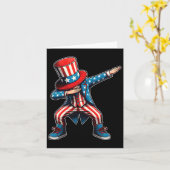 Dabbing Boy American Flag Us Patriotic 4. Juli Karte (Gelbe Blume)