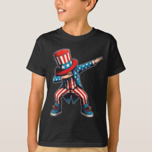 Dabbing Boy American Flag Us Patriotic 4. Juli T-Shirt