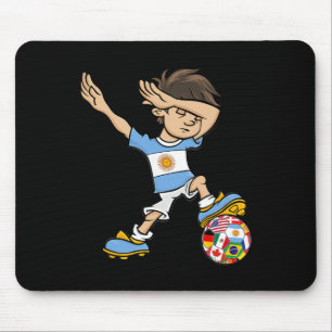 Dabbing Boy Argentinien Fußballtrikot Nationalflag Mousepad