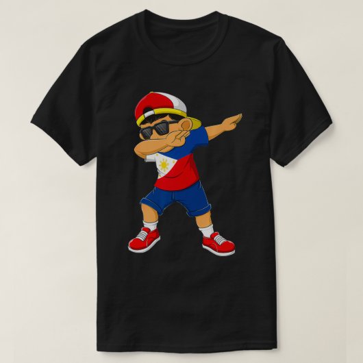 Dabbing Boy Filipinos Philippines Flag Kids Dab Da T-Shirt (Design vorne)