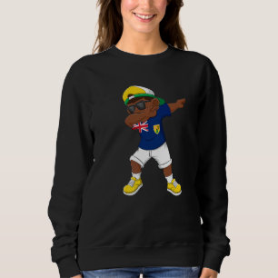 Dabbing Boy Turks and Caicos Flag Kids Dab Tanz Sweatshirt