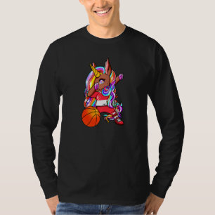 Dabbing Braune Haut Einhorn Singapur Basketball Fa T-Shirt
