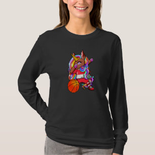 Dabbing Brown Skin Unicorn Singapur Basketball Fa T-Shirt