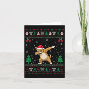 Dabbing Brussels Griffon Dog Weihnachtsmannmütze B Karte