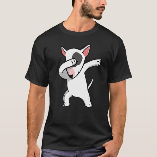 Dabbing Bull Terrier Dog Dab Dance T-Shirt (Vorderseite)
