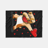 Dabbing Bulldog Face Mask Dab Dance Valentine Gift Fleecedecke (Vorderseite (Horizontal))