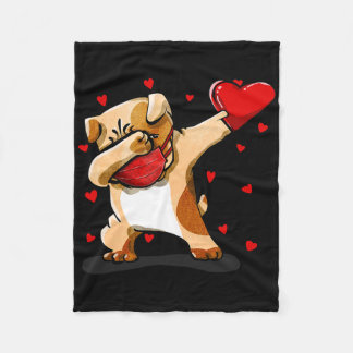 Dabbing Bulldog Face Mask Dab Dance Valentine Gift Fleecedecke